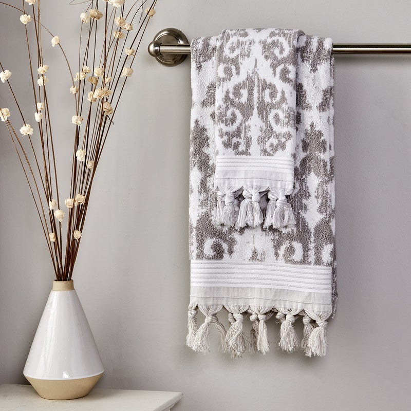 SKL Home Mirage Fringe 100% Turkish Cotton Bath Towel, Taupe 54.00" x 28.00" - Image 4